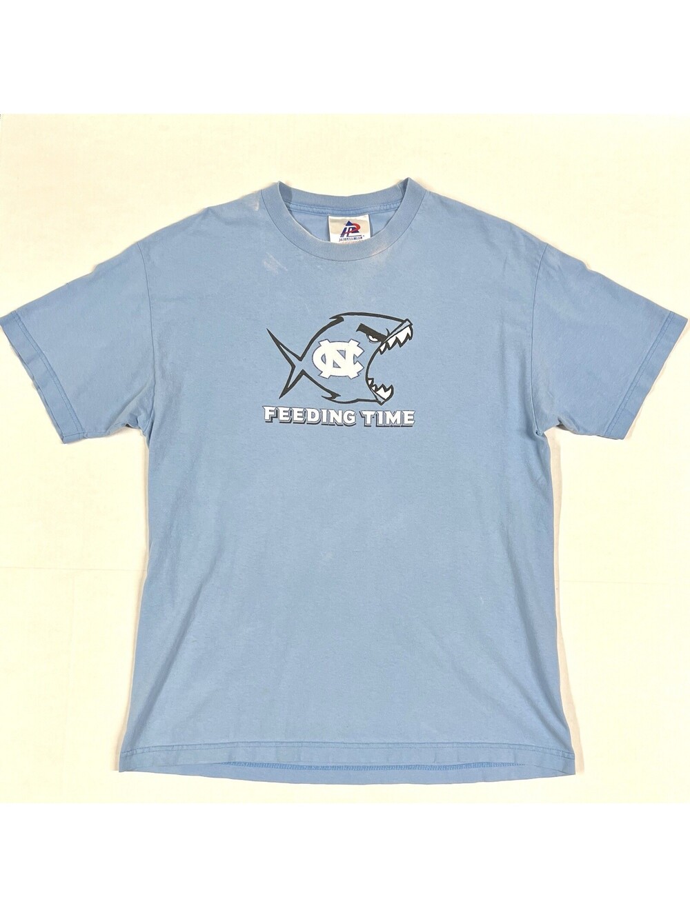 VTG UNC North Carolina T Shirt L FEEDING TIME Top Of The Food Chain DISTRESSED